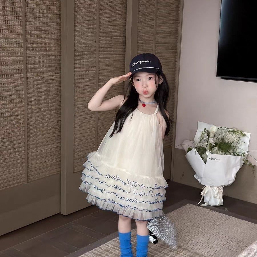 Children's Summer Mesh Princess Western Style Suspender Sweet Tulle Tutu Children's Dress