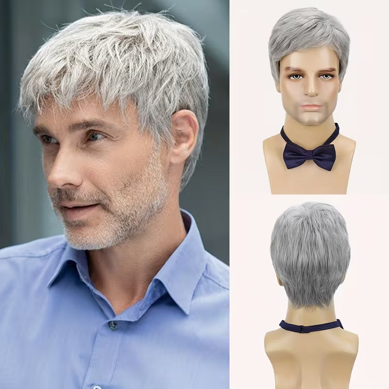 Men's Partial Short Head Cover Rose Net Men's Wig