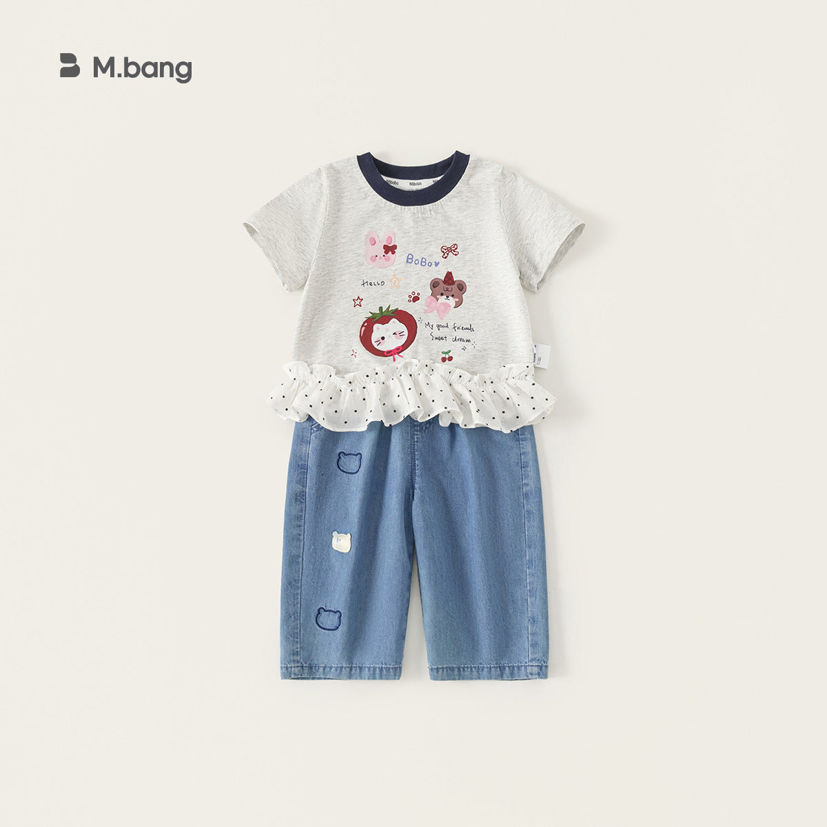 Children's Clothing Short-sleeved Lace Stitching Little Clothes Summer Thin Cute Children's T-shirt