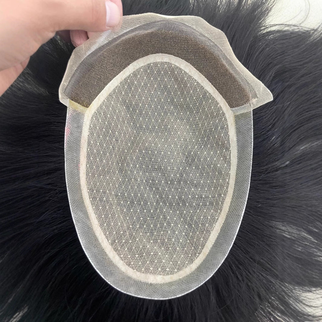 Men's Biological Scalp Edge Blank Bald Hair Replacement Block Can Be Wig