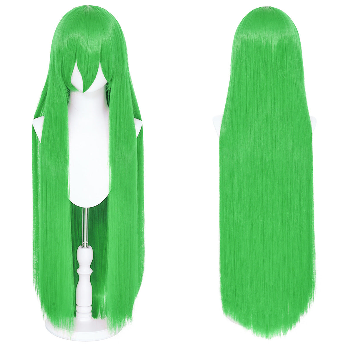 Long Straight Hair Hairpiece Blank Black White Cos Wig