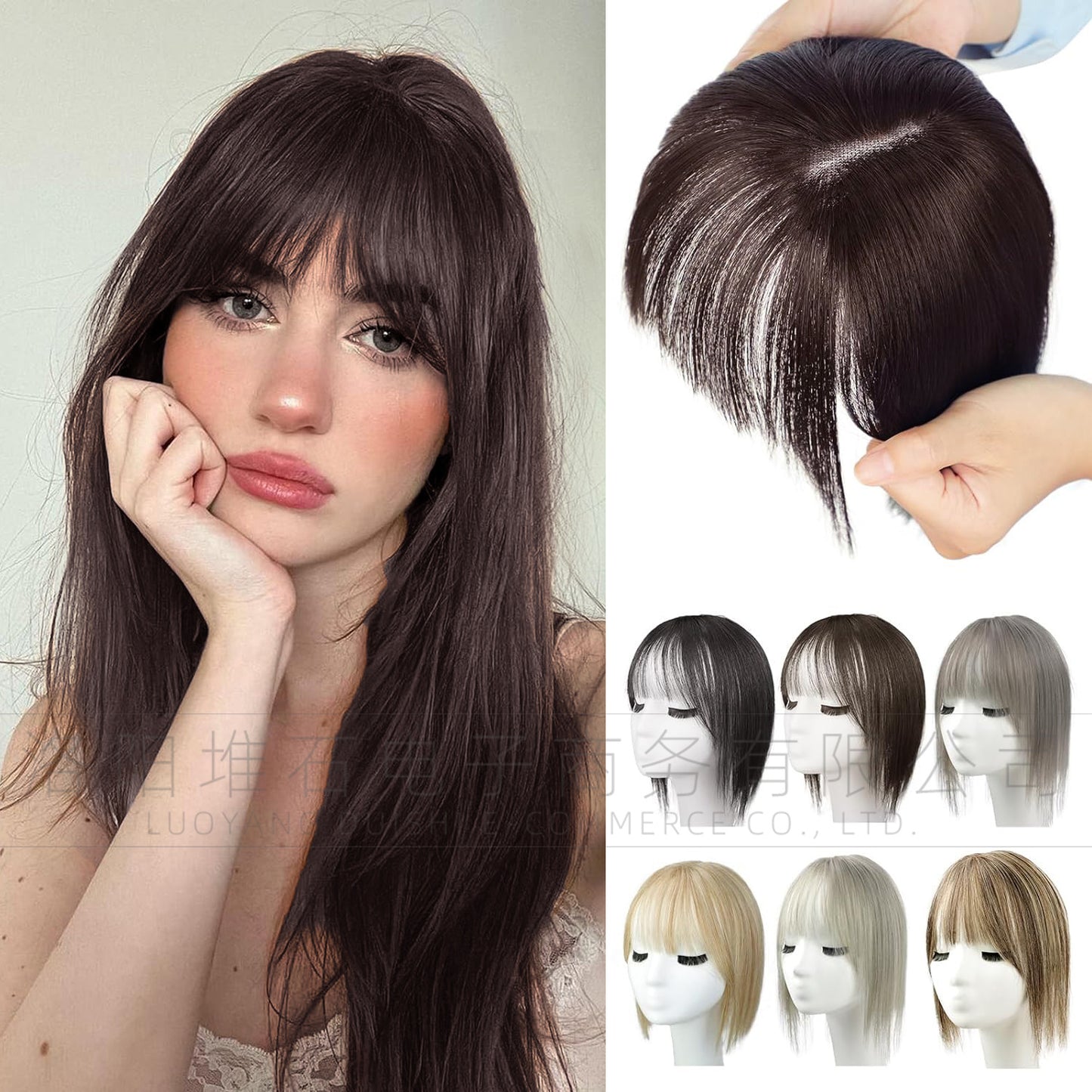 Women's Natural Lightweight Breathable Cover Gray Hair Invisible Seamless Fluffy Artificial Wig