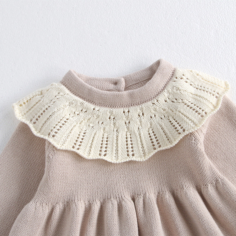 Babies Autumn Clothing Knitted Sweater Princess Fashion Super Cute Children's Dress