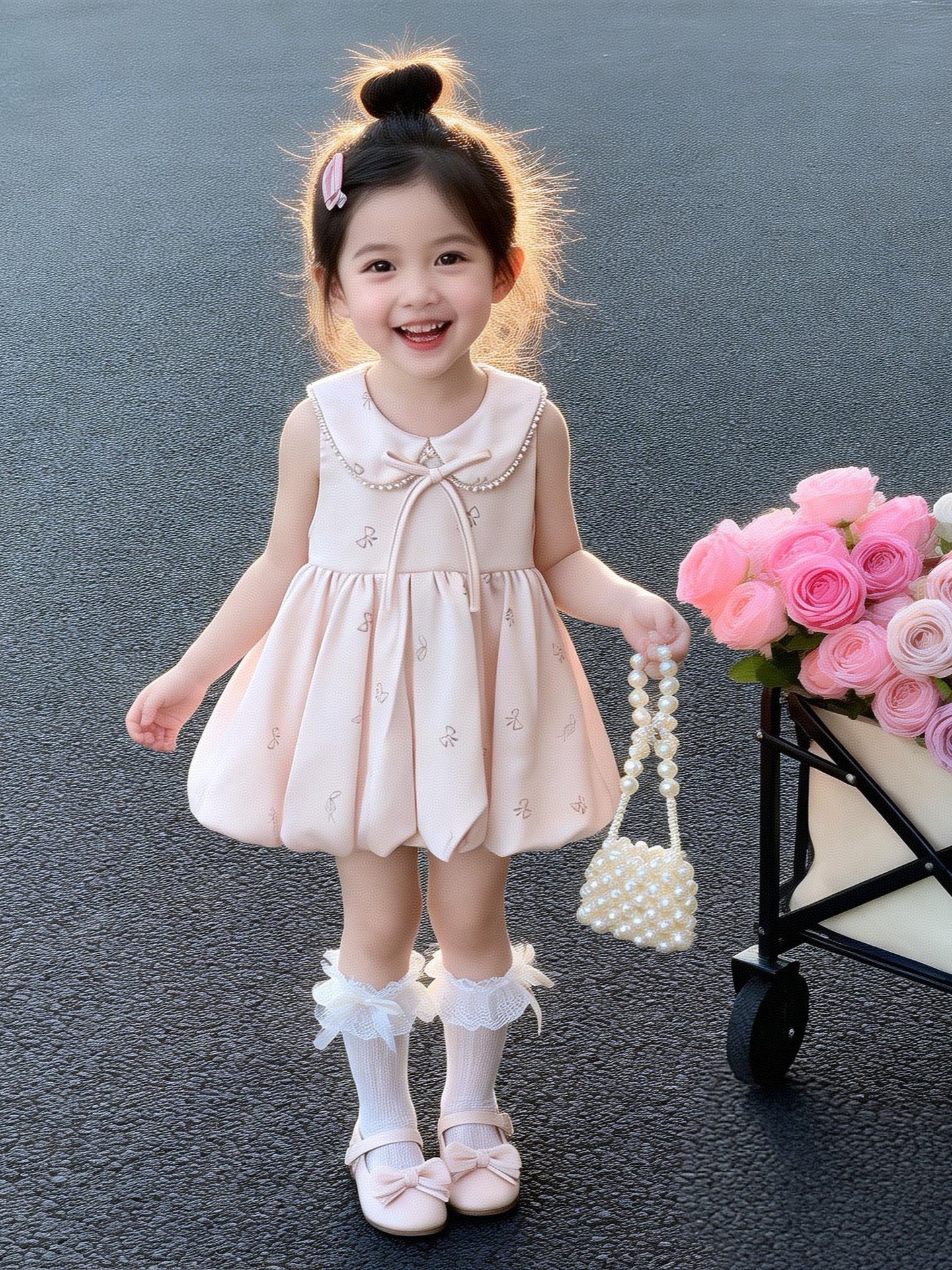 Princess Summer Western Style Birthday Vest Children's Dress