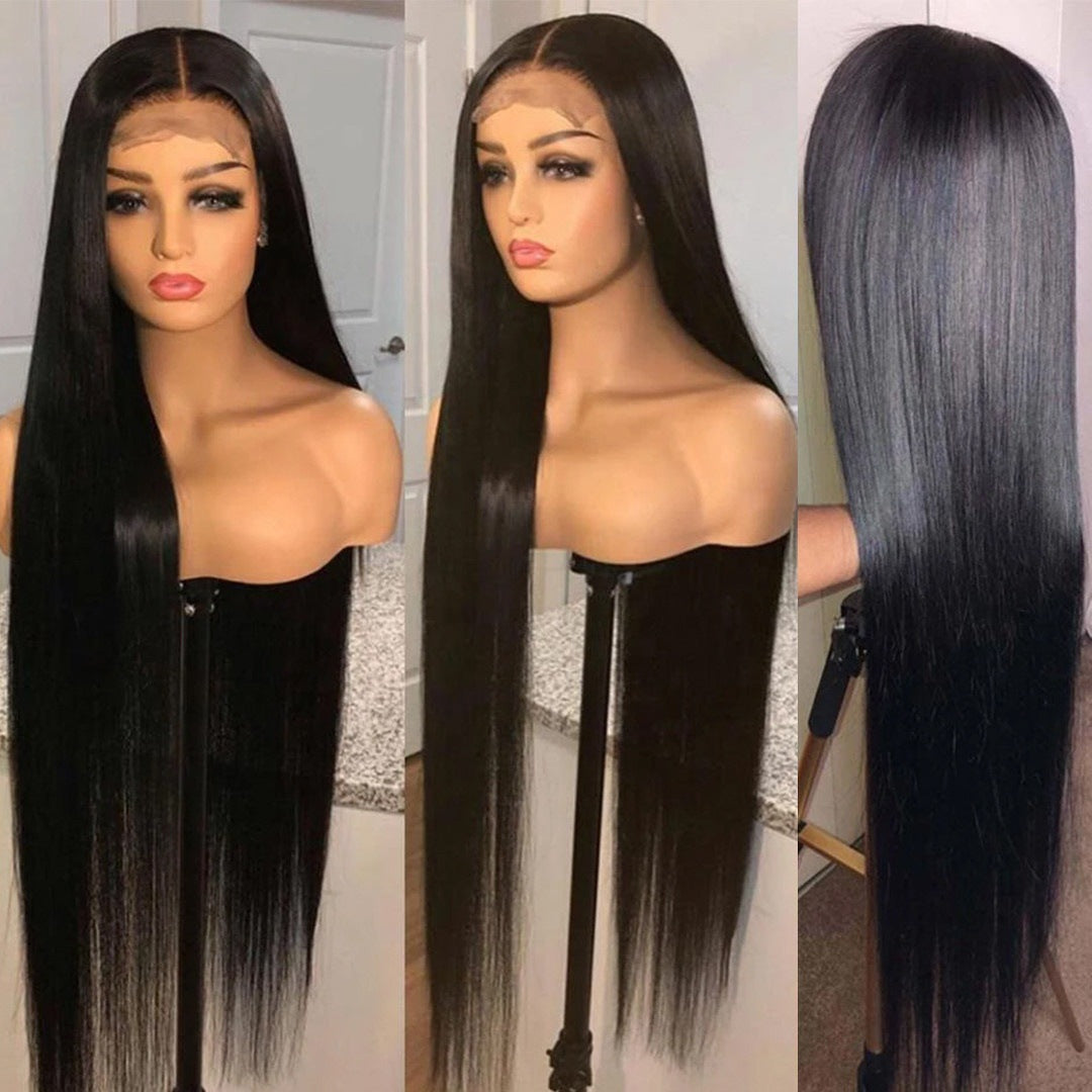 Women's Mid-length Front Lace Chemical Fiber Natural Long Straight Wig