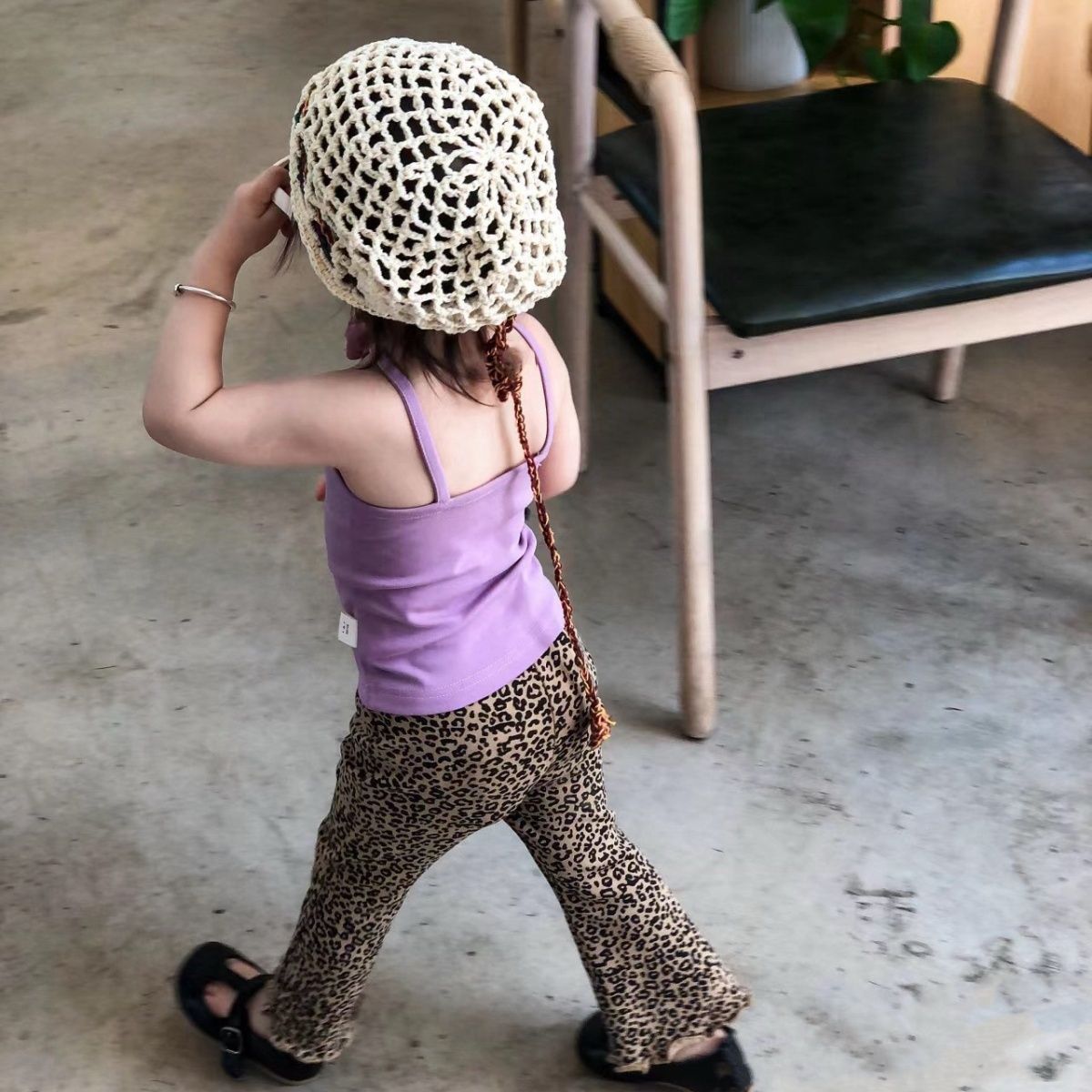 Children's Clothing Leopard Print Bell-bottom Western Style Casual Outer Wear Trousers Children's Pants