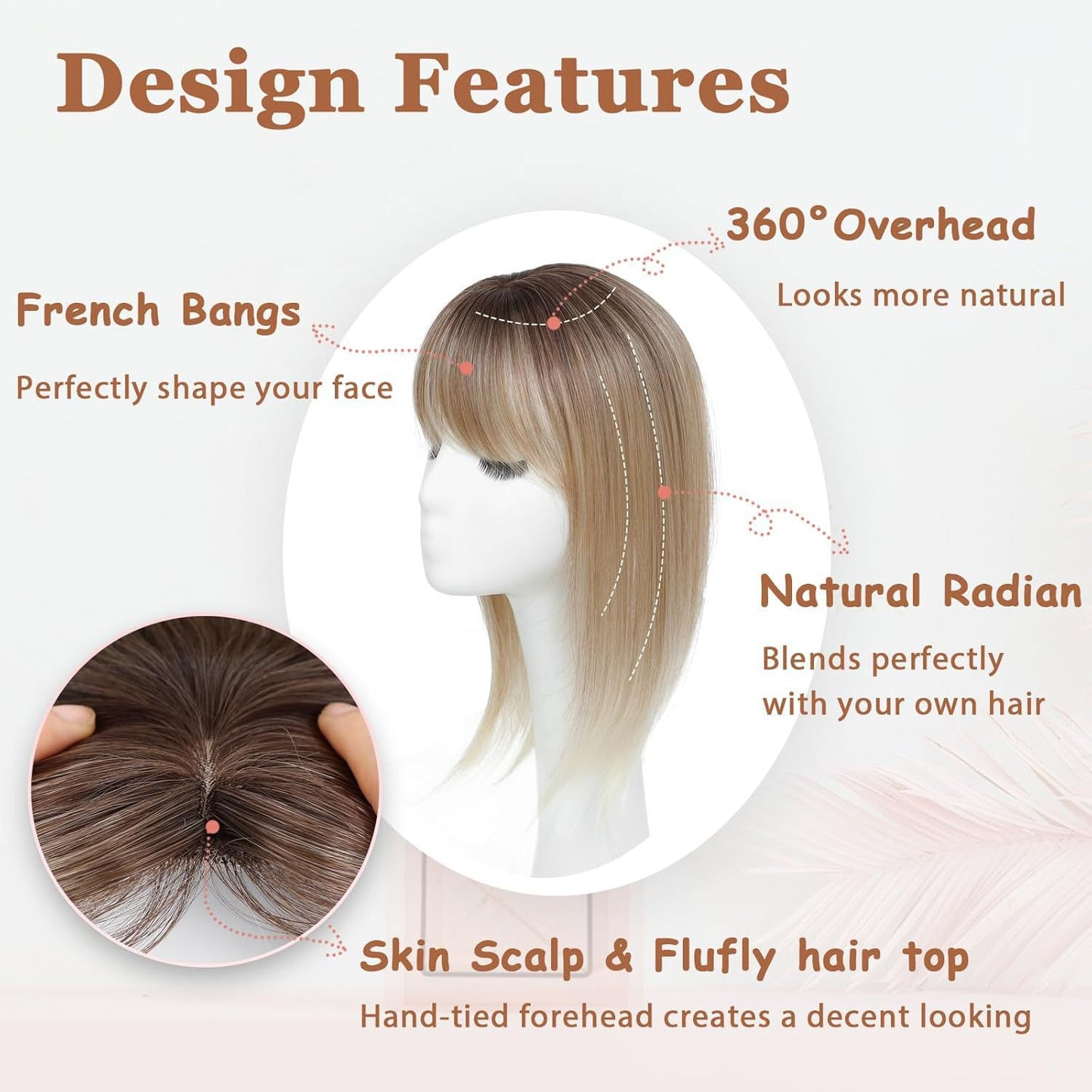 Hairpiece European Style Bangs Ladies Hairpin Natural Fluffy Wig