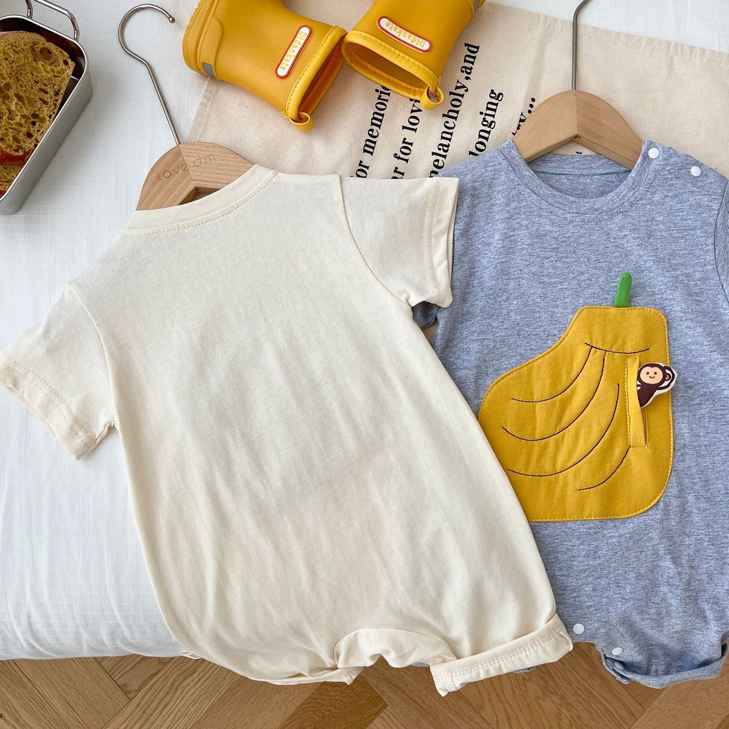 Patch Jumpsuit Summer Boys Korean Style Fruit Clothes For Babies Jumpsuit, Climbing Suit
