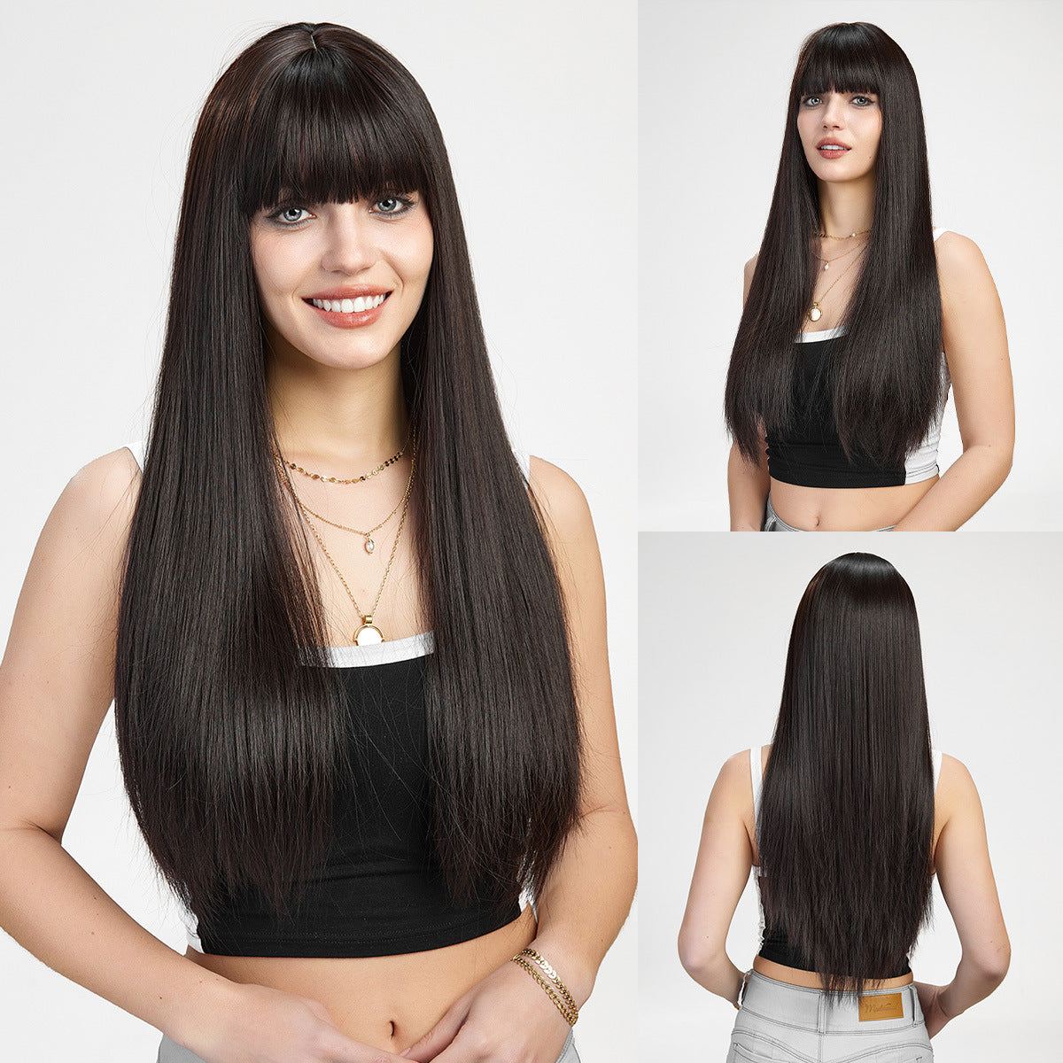Women's Hair Fashion Hairstyle Lady Fluffy Natural Long Straight Wig