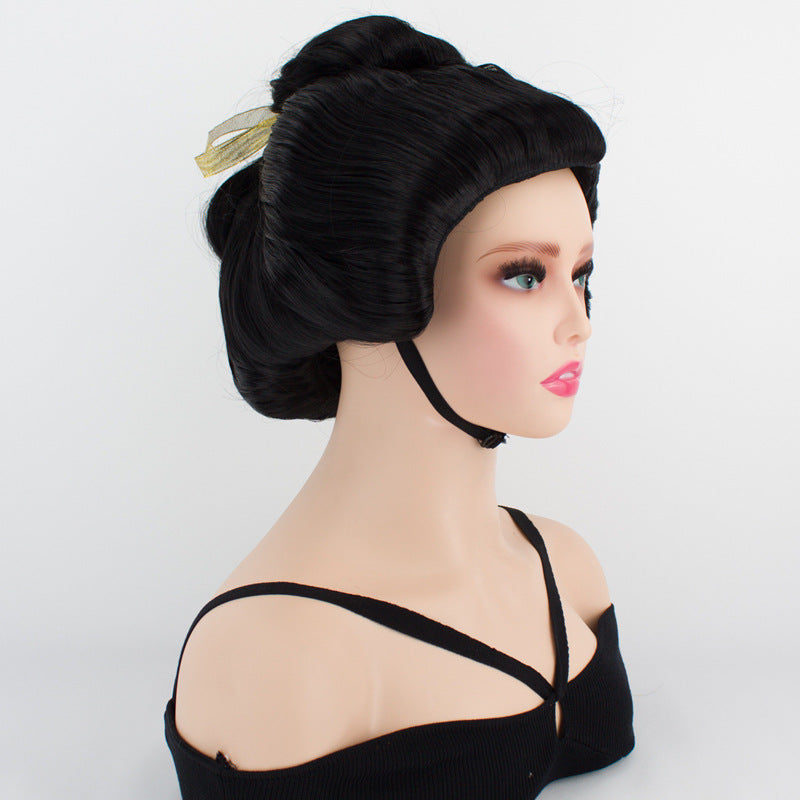 Geisha Big Plate Hair Stage Performance Whole Fiber Head Cos Wig