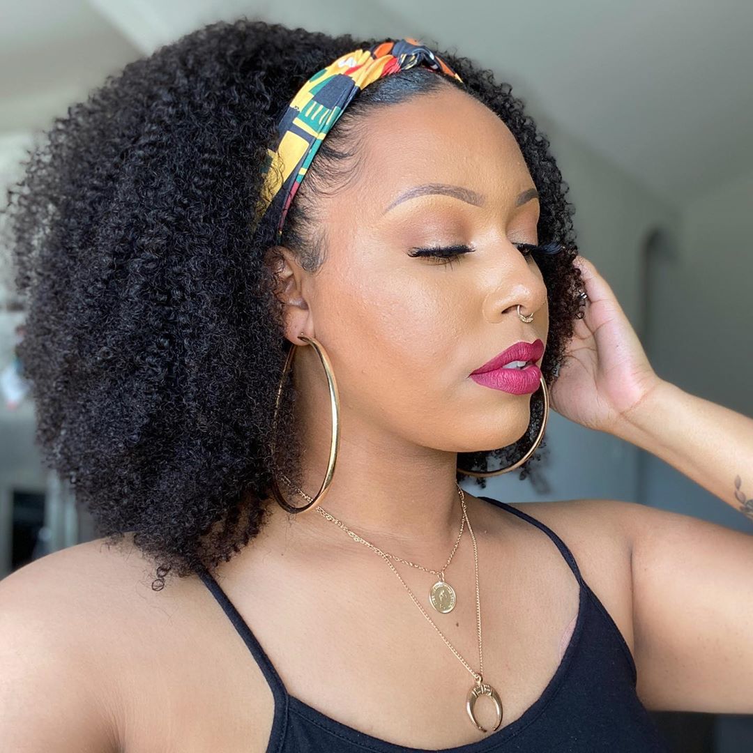 Women's Fashionable Mid-length African Big Wave Fluffy Curling Wig Short Curly Hair