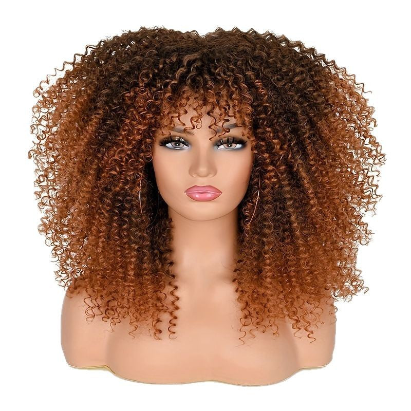 African Wigs With Small Female Chemical Wig Short Curly Hair