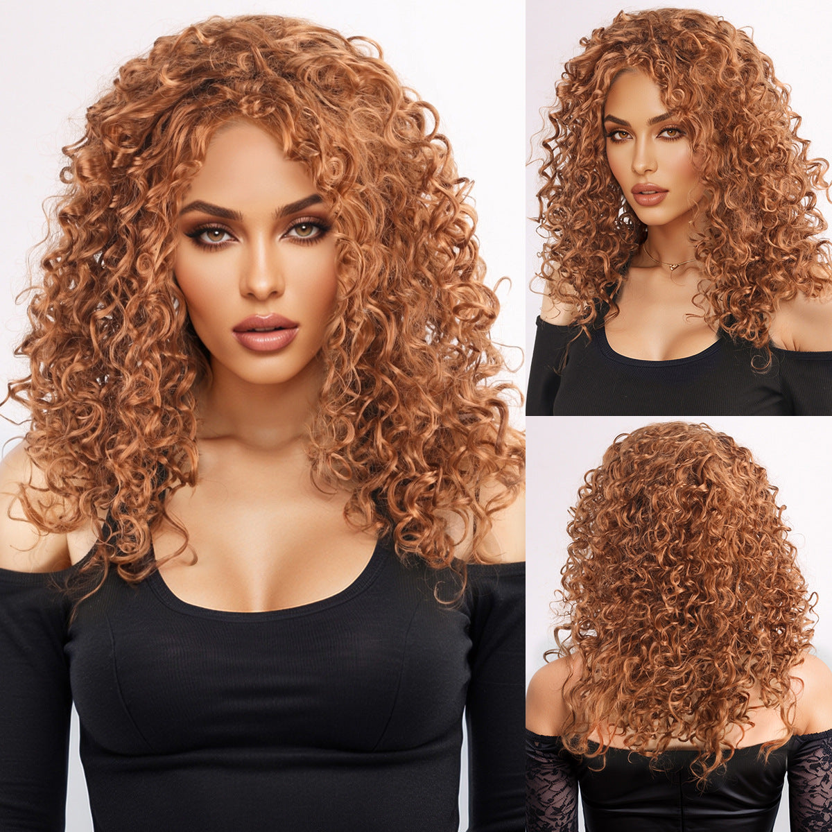 Long Afro African Fashion Head Cover Small Wig Short Curly Hair