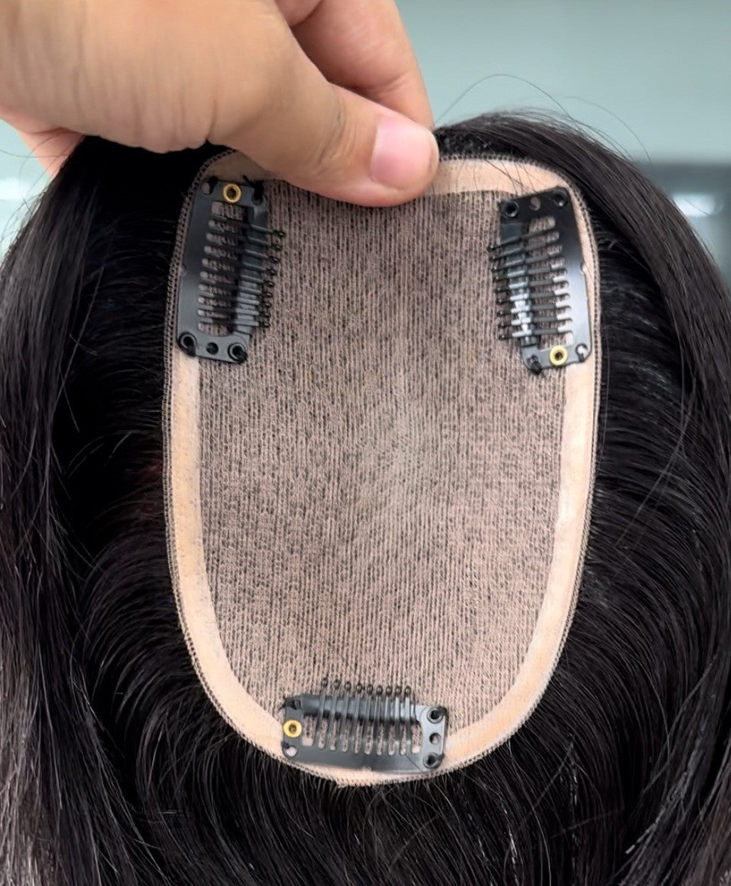 Women's Hand Woven Double Delivery Needle Hairpiece Lightweight Breathable Cover Gray Wig
