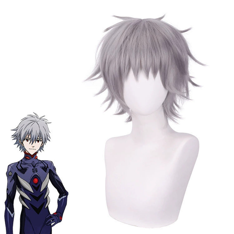 Neon Genesis Evangelion Purple Curly Hair Cos Wig