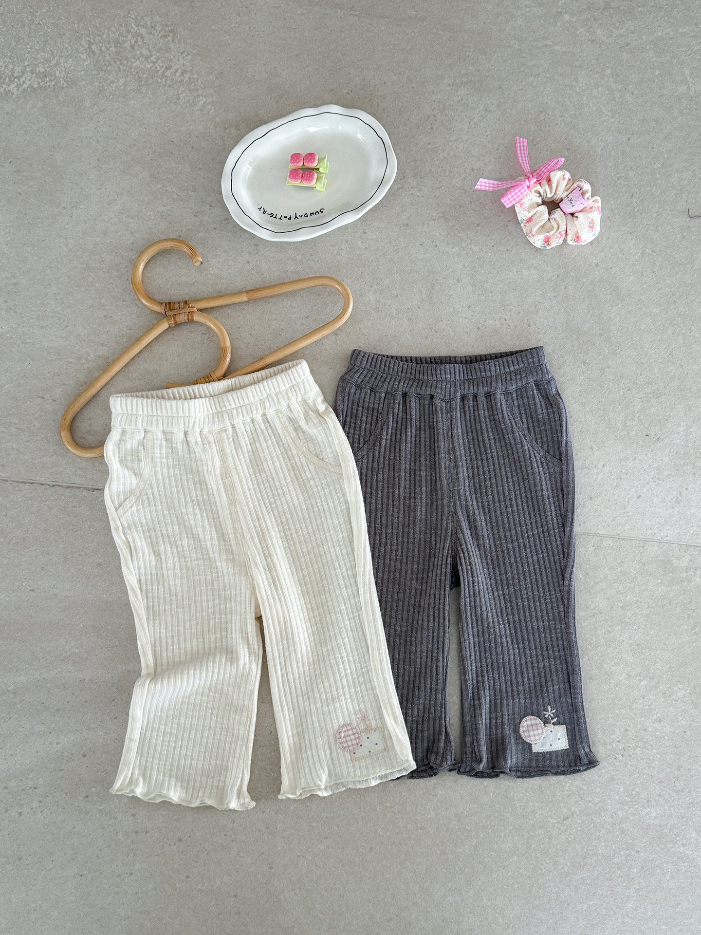 Trousers Lightweight Breathable Stretch Sunken Stripe Leggings Children's Pants