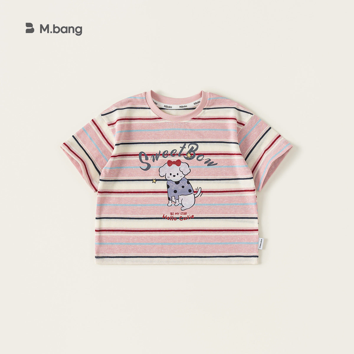 Children's Clothing Summer Thin Dopamine Striped Short-sleeved Cartoon Children's T-shirt
