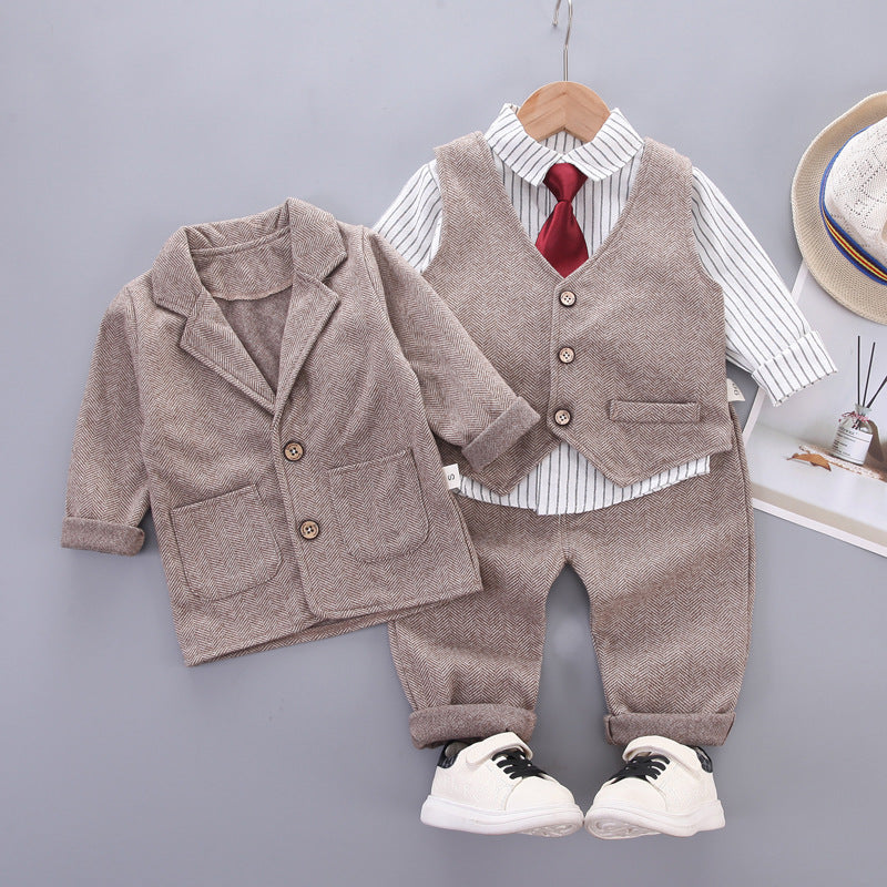 Children's Two Pieces British Birthday Boy Flower Children's Suit