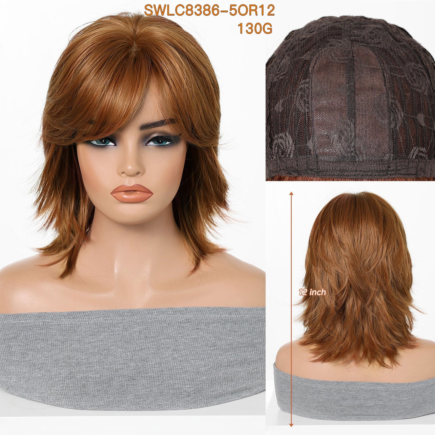 Women's Fashion Golden Layered Synthetic Wigs Wig Short Curly Hair