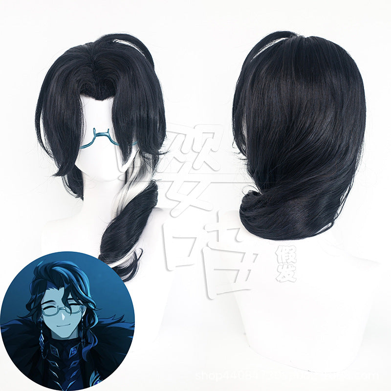 Original God Black White Two-color Fool Cos Wig