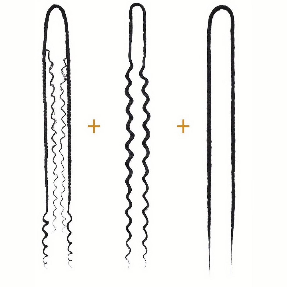 Three-strand Braid Double Tail Rolled Dreadlocks Other Wig
