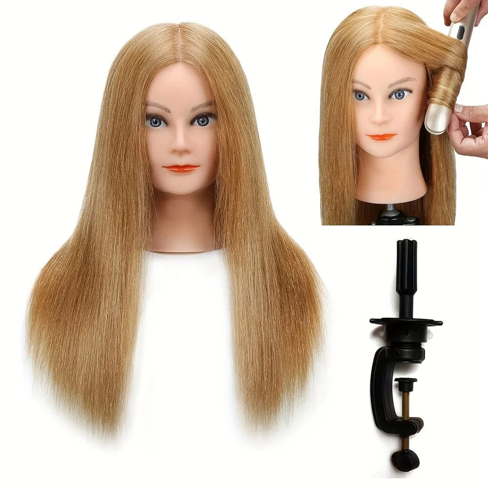 Model Head Mock Fiber Mannequin Hair Styling Updo Practice Other Wig