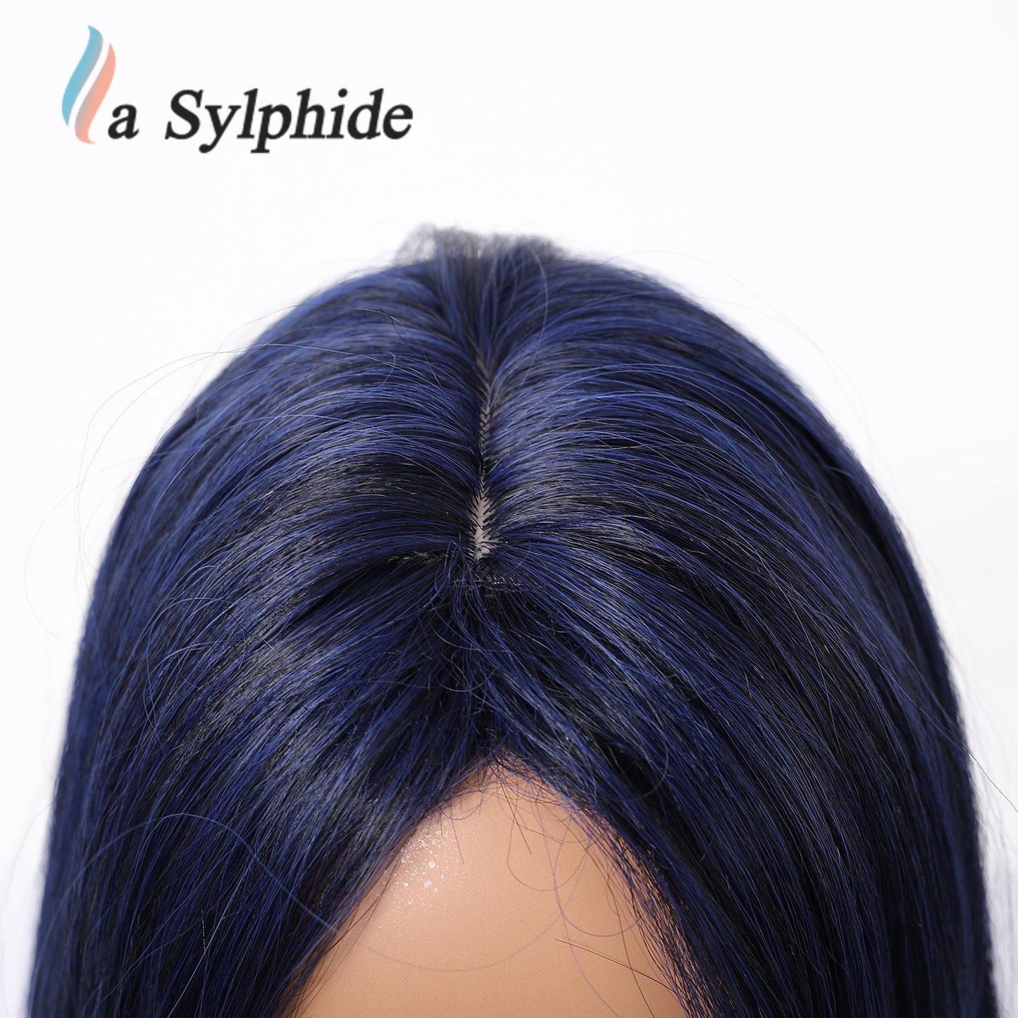 Women's Hair Blue Korean Style Realistic Mid-length Natural Long Straight Wig