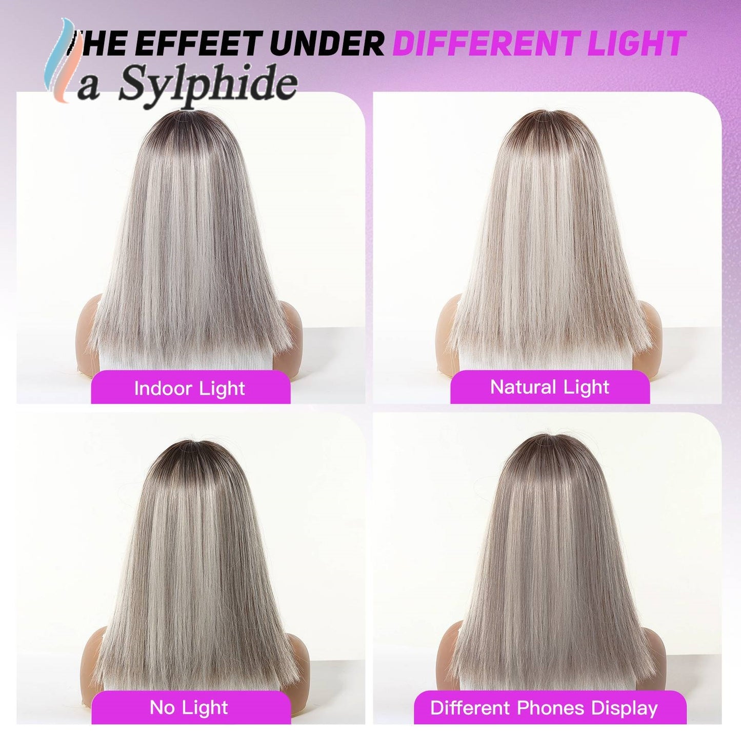 Female Summer Natural Cartoon Bangs Mid-length Collarbone Length Real Hair Wig