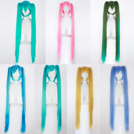 Blue Gradient White Snow Pairs Ponytail Cos Wig