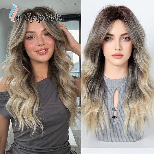 Women's Foreign Head Dyed Golden Chemical Fiber Wig Long Curls