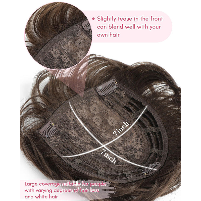 Women's Hairpiece Chemical Fiber Short Curly Increase Cover Gray Wig