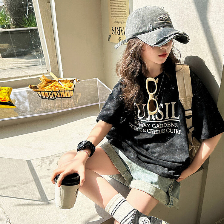 Children's Short-sleeved Summer Top Middle Big Half-sleeved Loose Children's T-shirt