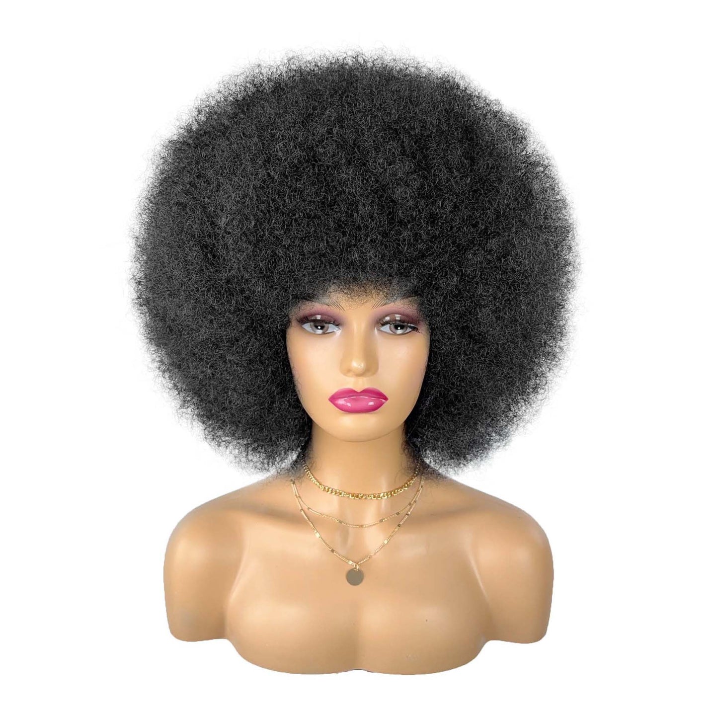 Afro Fiber Head Cover Long Straight African Small Wig Short Curly Hair