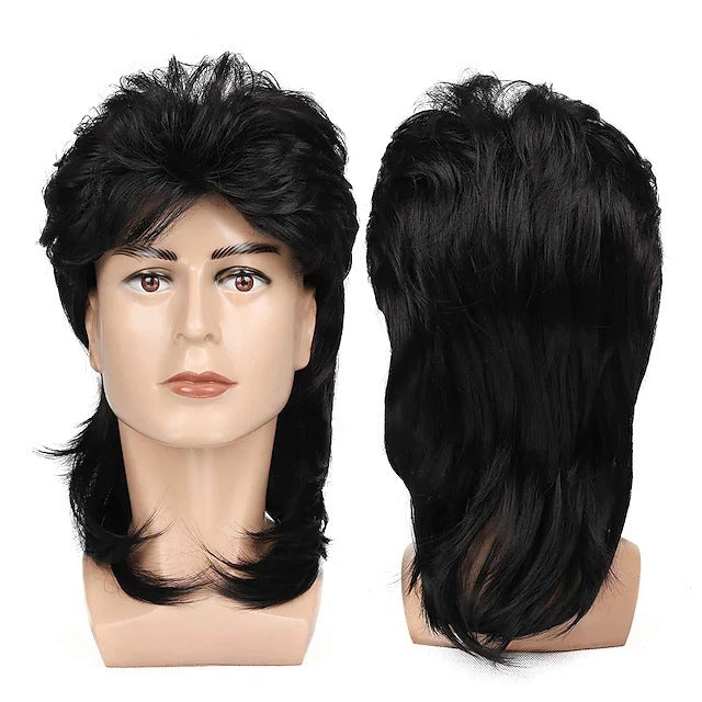 Men's Halloween Rose Net Punk Short Hair Full Men's Wig