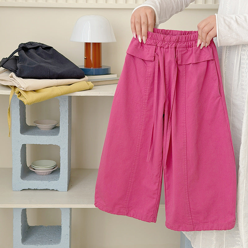 Children's Xie Straight Pure Cotton Casual Matchet Children's Pants