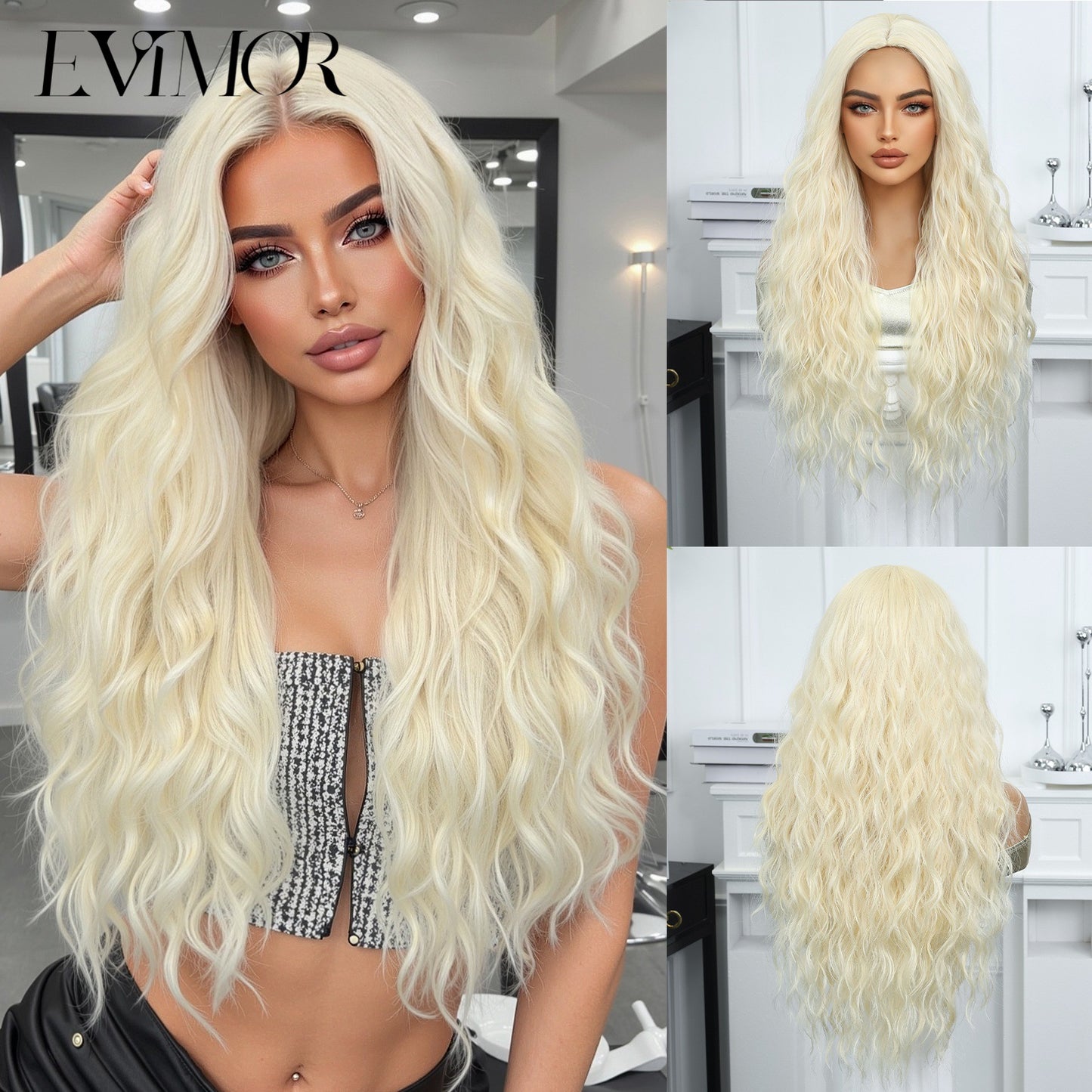 Women's American Curly Inch Fluffy Hair Simulation Natural Wig Long Curls