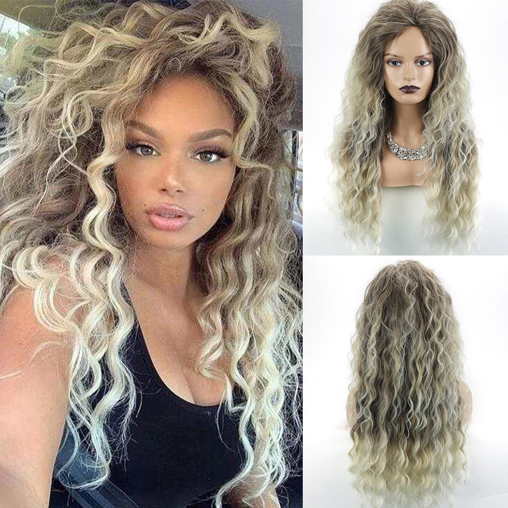 Curly Hair Chemical Fiber African Small Volume Fluffy Lady Wig Long Curls