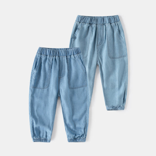 Wear Summer Bloomers Ankle Banded Thin Children's Pants