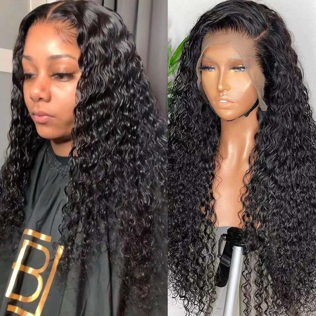 Front Lace Brown African Small Curly Hair Fiber Brazilian Curved Wig Long Curls