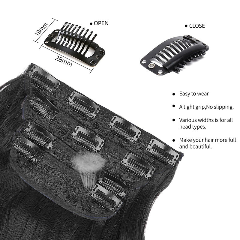 Hairpiece Clip Hair Extension Card Invisible Wig Long Curls