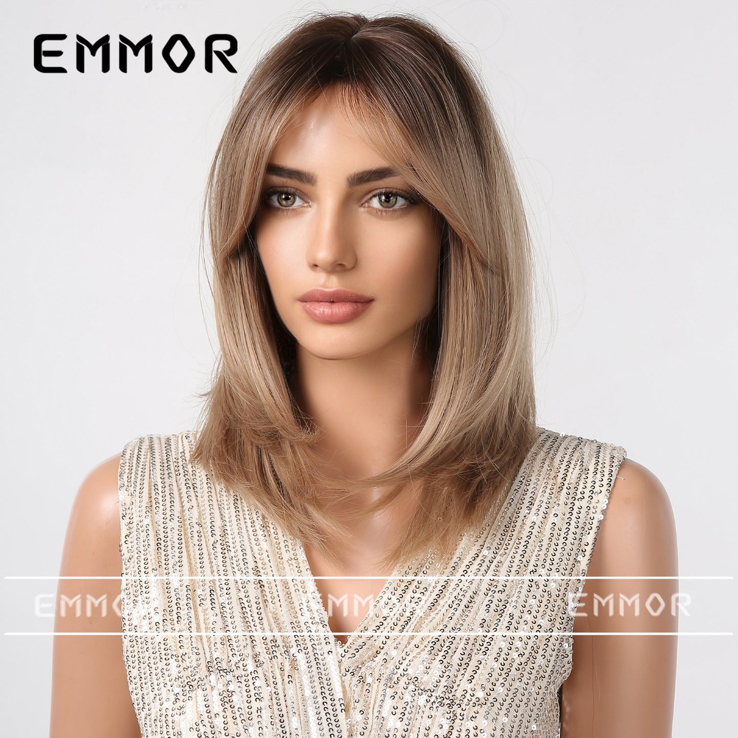 Shelf Bangs Layered Brown Collarbone Length Haircut Micro Volume Wig Short Curly Hair