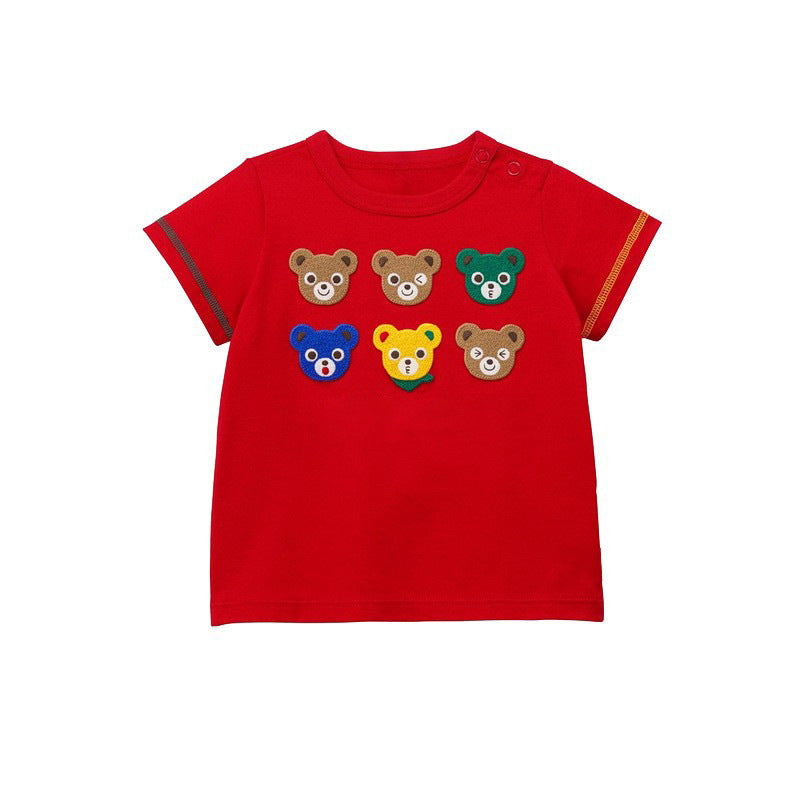 Children's Clothing Summer Short Sleeve Cartoon Bear Rabbit Children's T-shirt