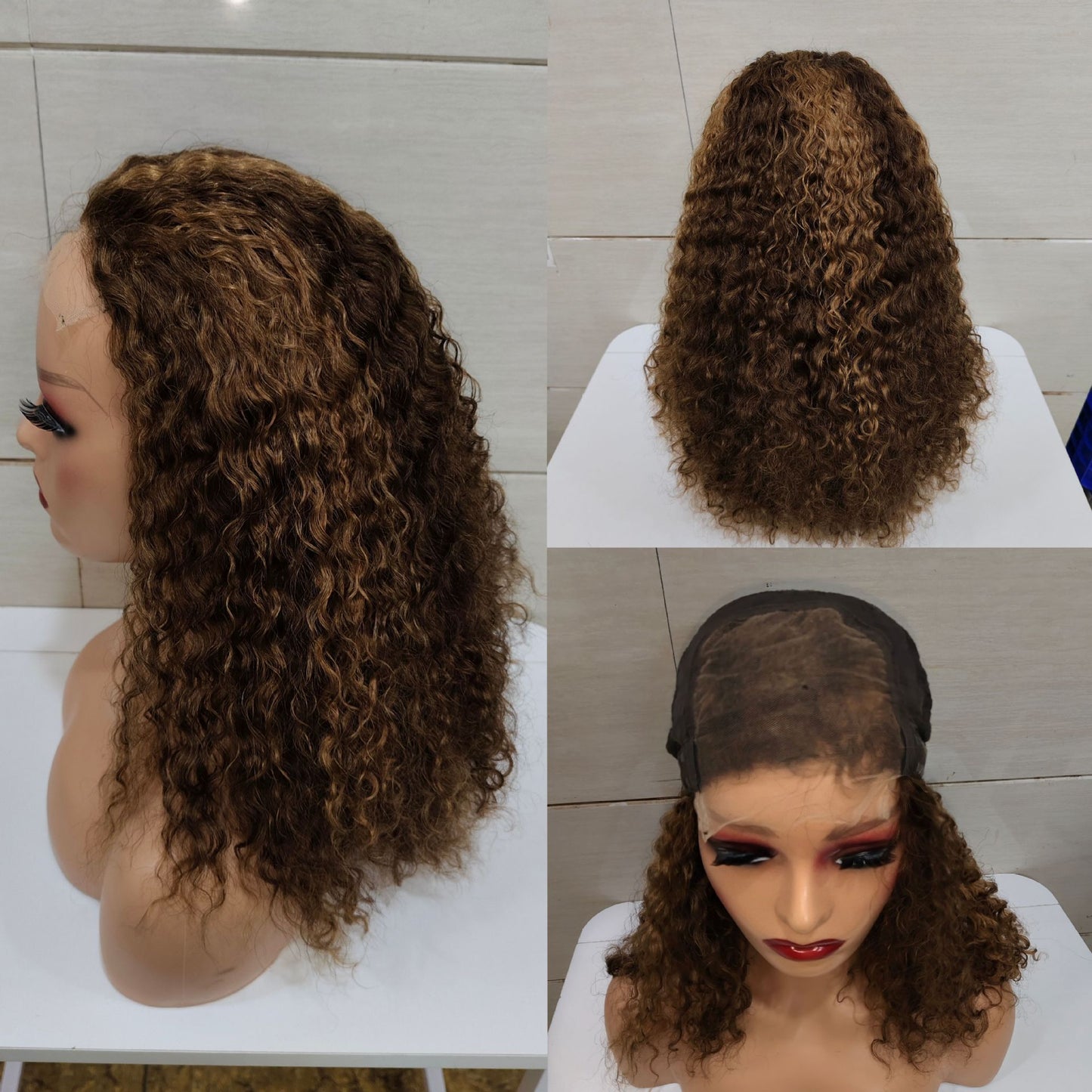Double Drawn Human Lace Curly Density Real Hair Wig