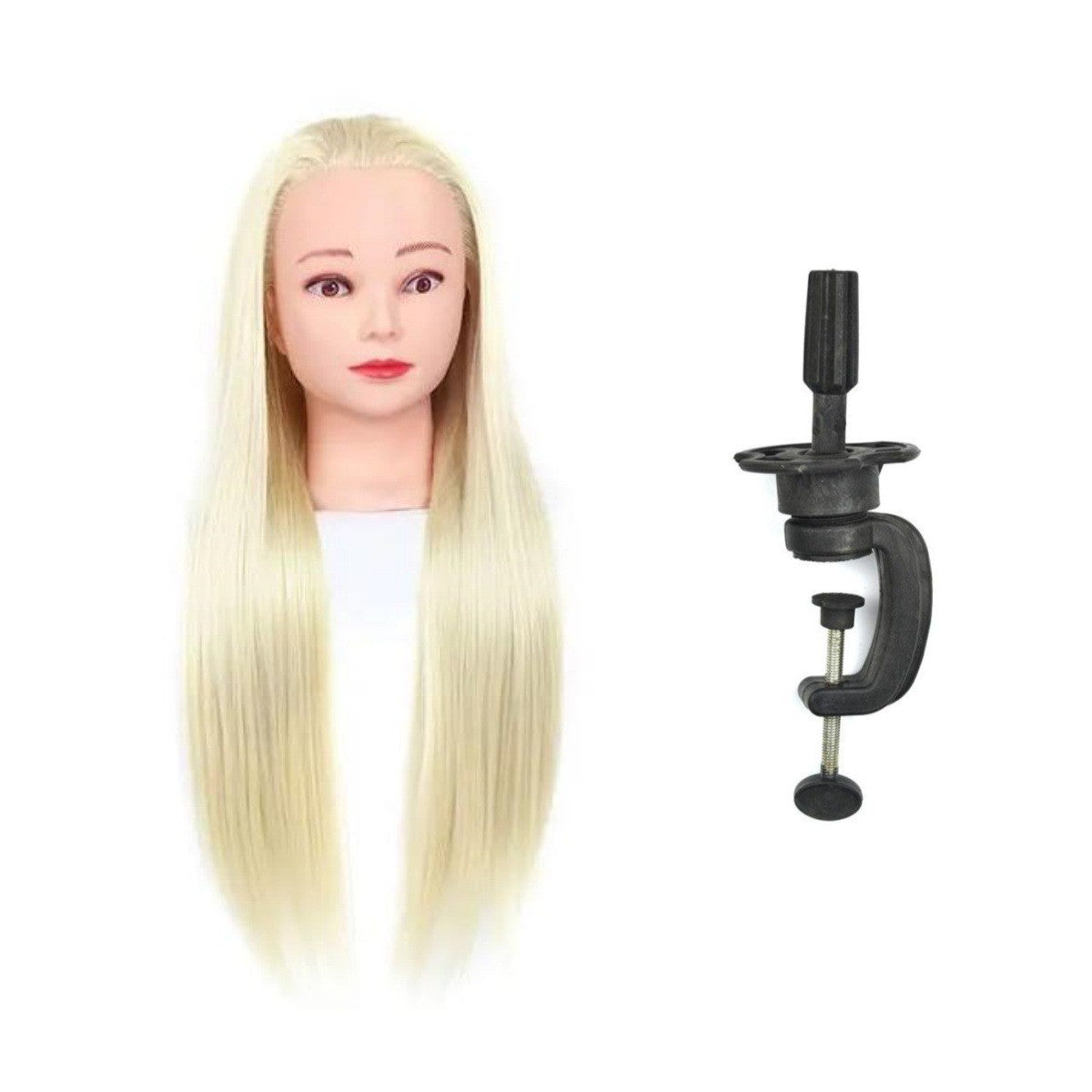 Head Braided Hair Practice Mannequin Hairdressing Cutting Wig Ponytail