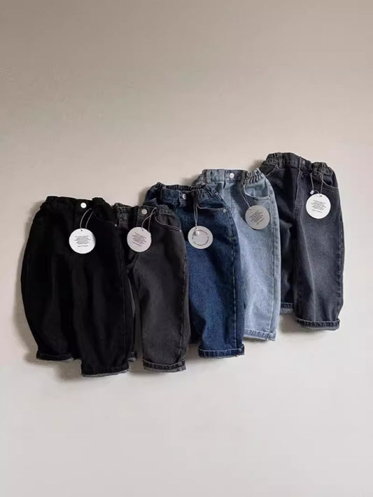 Women's & Men's Band Elastic Solid Color Versatile Casual Children's Pants