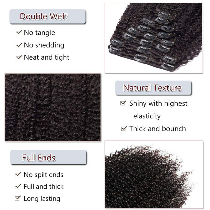 Cool New Natural Color Hairpiece Clip Real Hair Wig