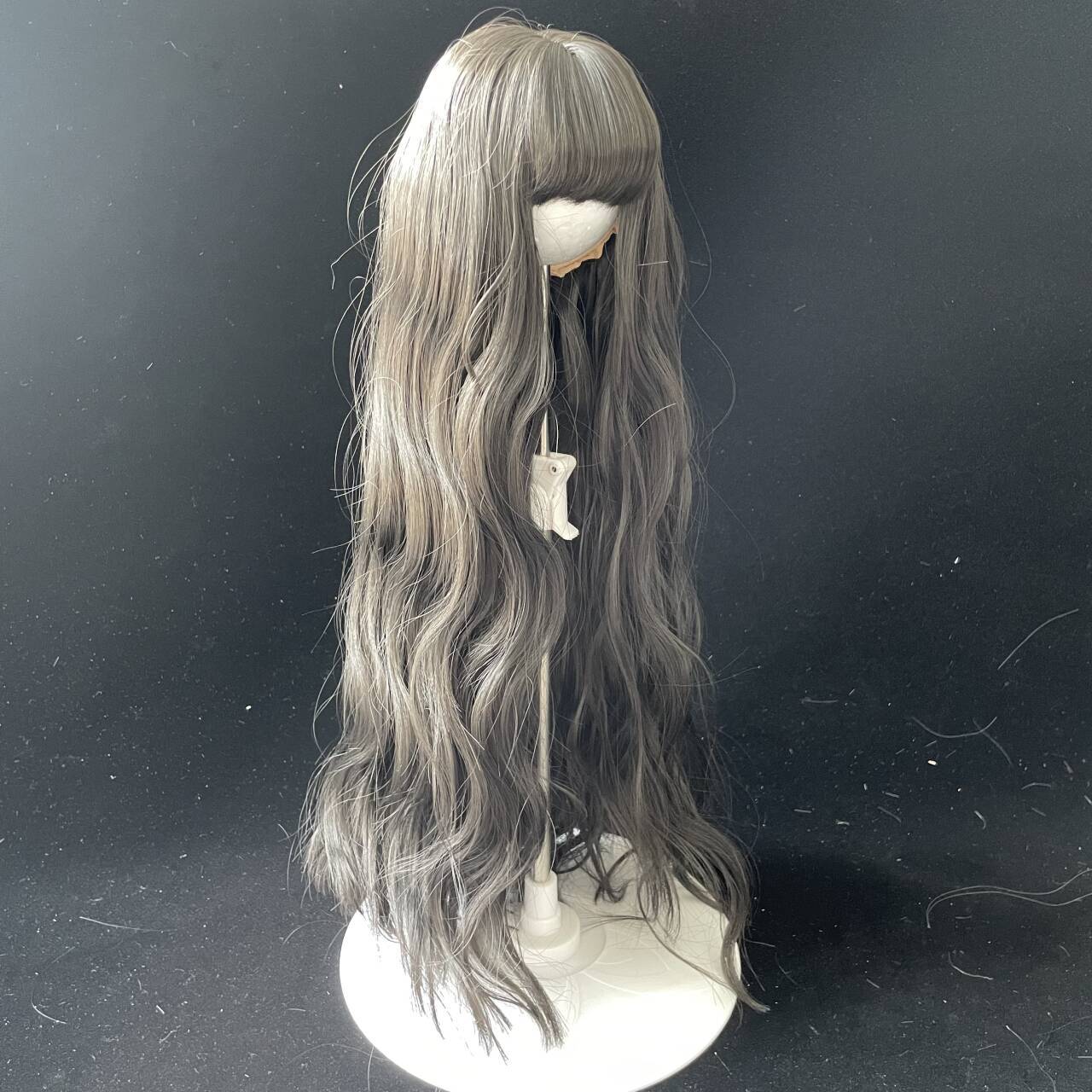 Points Dress Up Black White Optional Soft Silk Hair Cos Wig