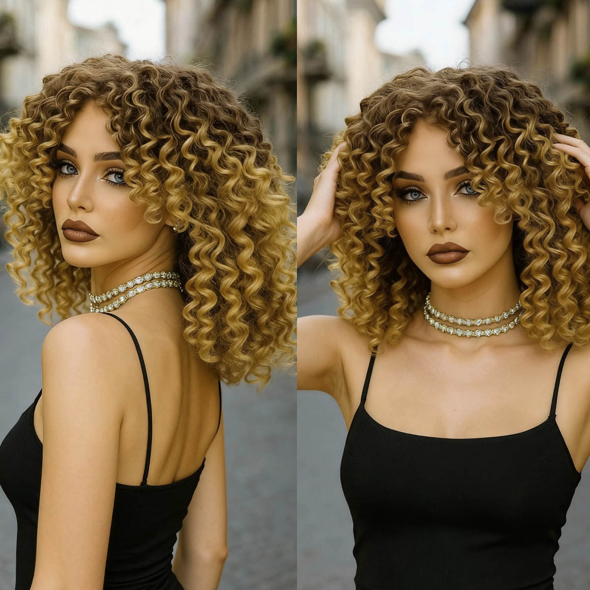 Women's African Fluffy Wigs With Small Fashion Wig Short Curly Hair