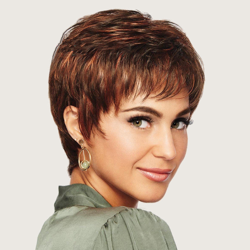 New Women's Fiber Chemical Head Cover Wig Short Curly Hair