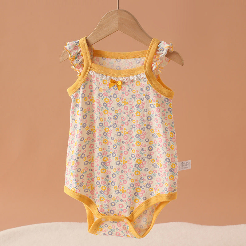 Summer Thin Rompers Sleeveless Triangle Cotton Breathable One-piece Jumpsuit, Climbing Suit